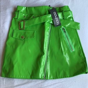 Green mini skirt boohoo